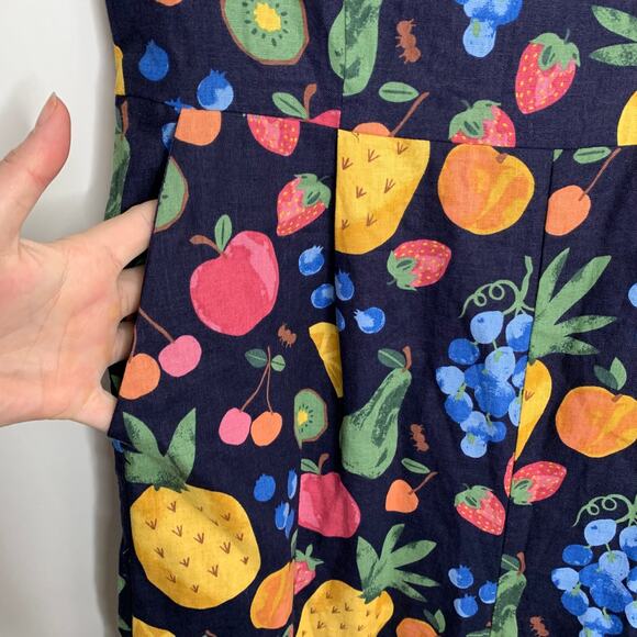 Princess Highway Retro Reboot Fruit Jumpsuit Teacher Linen Womens Size 12 AU 8US - Picture 8 of 16